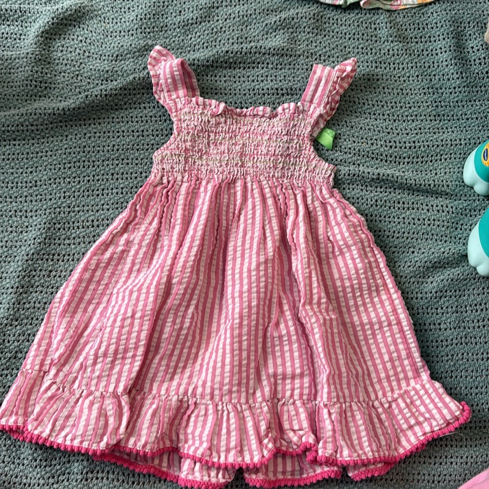 5/$25 2T Pink Striped Kids Dress with Watermelon Print - Picture 5 of 6
